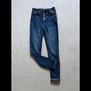 Celebrity pink high rise ankle skinny jeans